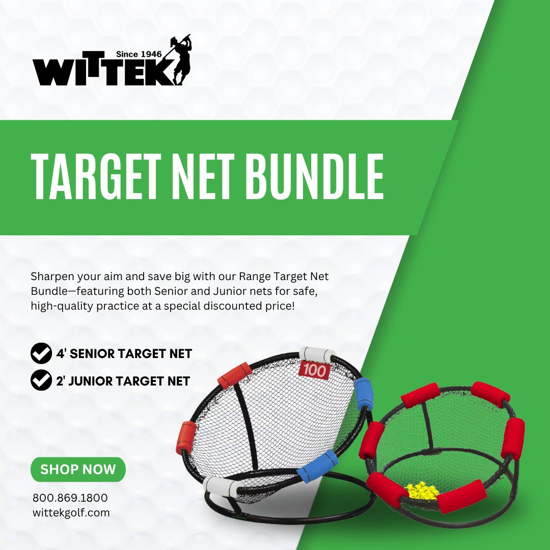 WittekGolf's tweet photo. Sharpen your aim and save big with our Range Target Net Bundle—featuring both Senior and Junior nets for safe, high-quality practice at a special discounted price! ⛳ https://t.co/GWfWj9zuhV