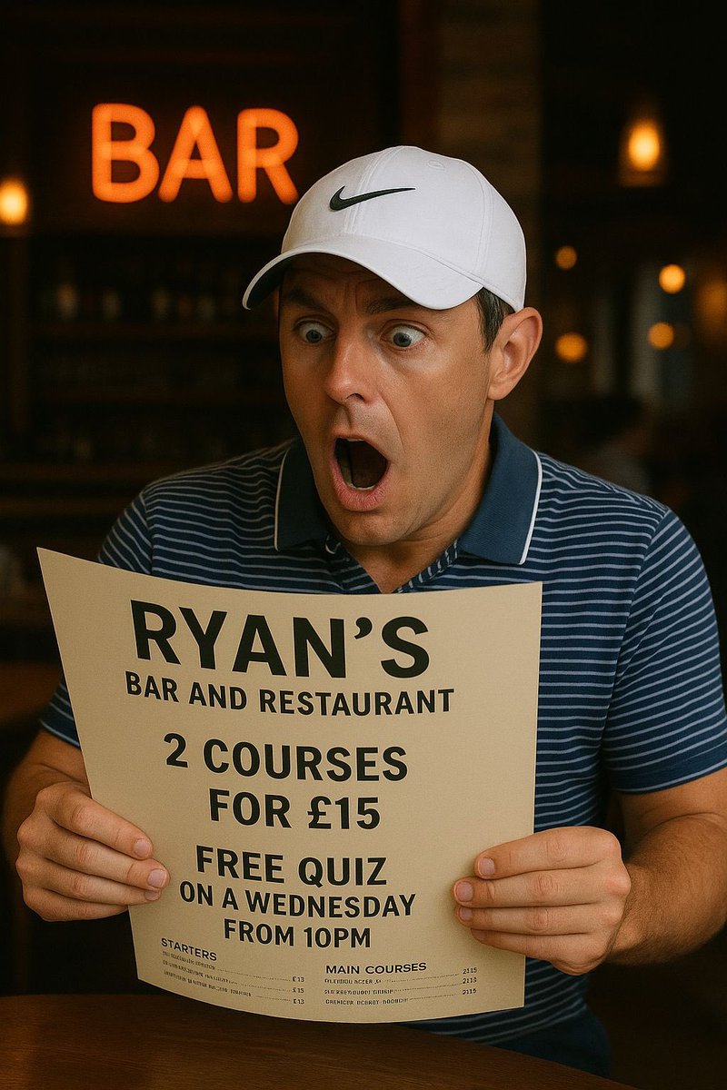 The Open can’t compete with that kind of value.
Swing by Ryan’s—no handicap required! 🏌️‍♂️🍽

#TheOpen  #19thHoleSurprise #GolfAndGrub #FromTeeToTable #PostRoundPerks #ryansbelfast