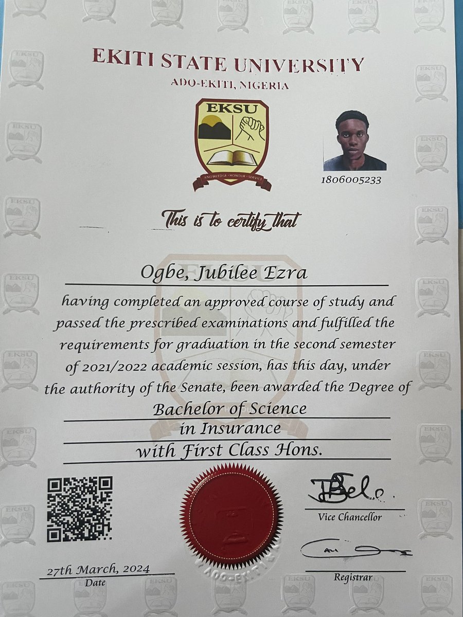 TheEzraOgbe's tweet photo. @adekunleGOLD @adekunleGOLD 
Ekiti state university sir. https://t.co/zexJhKVwXg