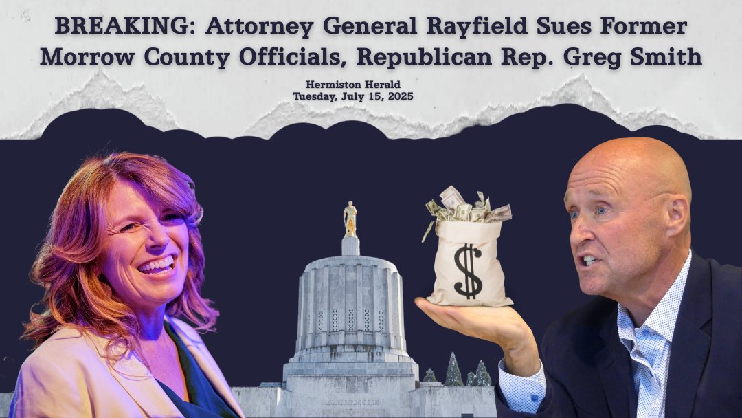 ORDems's tweet image. BREAKING: AG Rayfield is suing GOP Rep. Greg Smith and former Morrow County officials for abusing their positions of power to personally profit. GOP Leader Drazan needs to stop enabling the corruption of the House Republicans. Oregonians deserve better. DPO.org/News