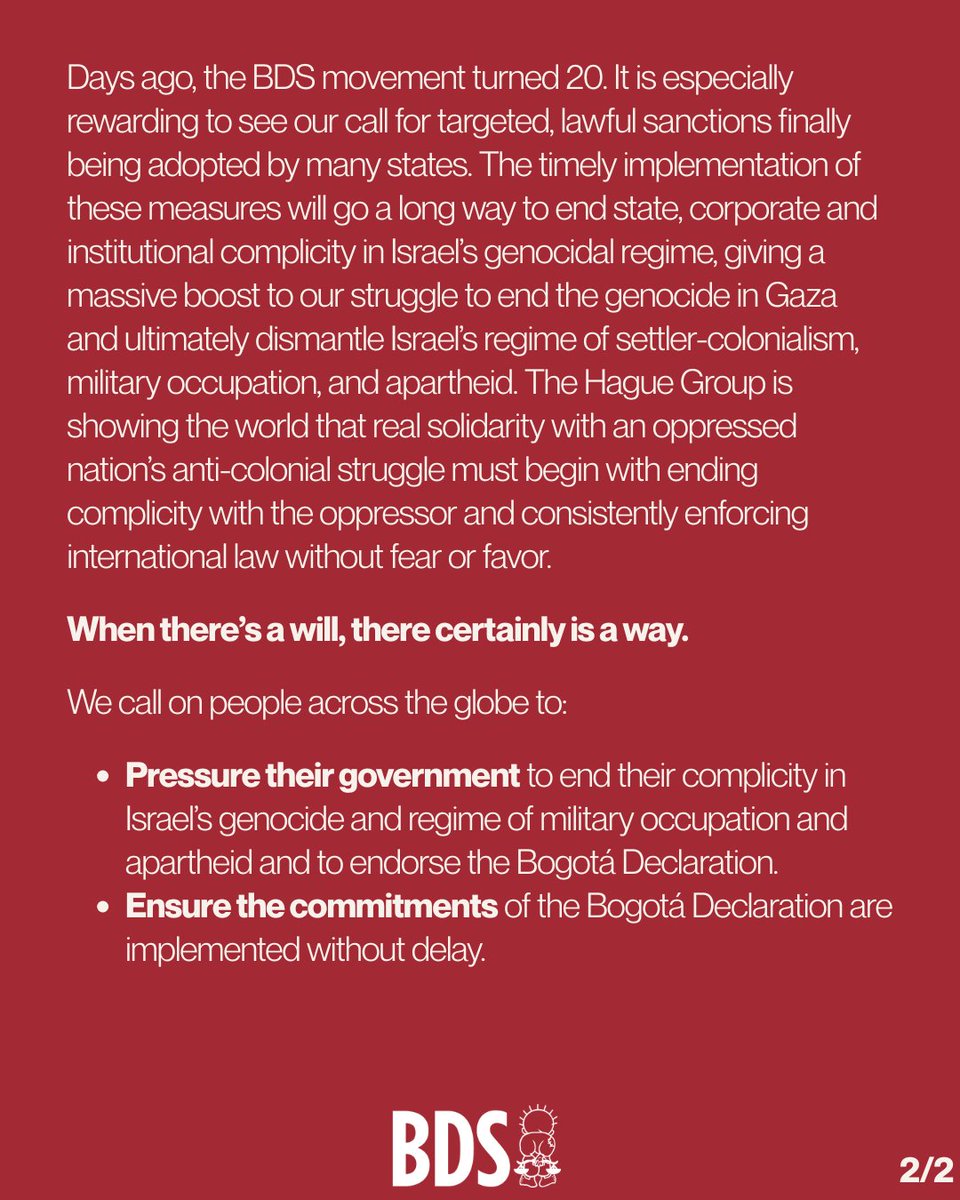 BDSmovement's tweet image. The tide turns in Bogotá: States commit to end complicity and enforce accountability.