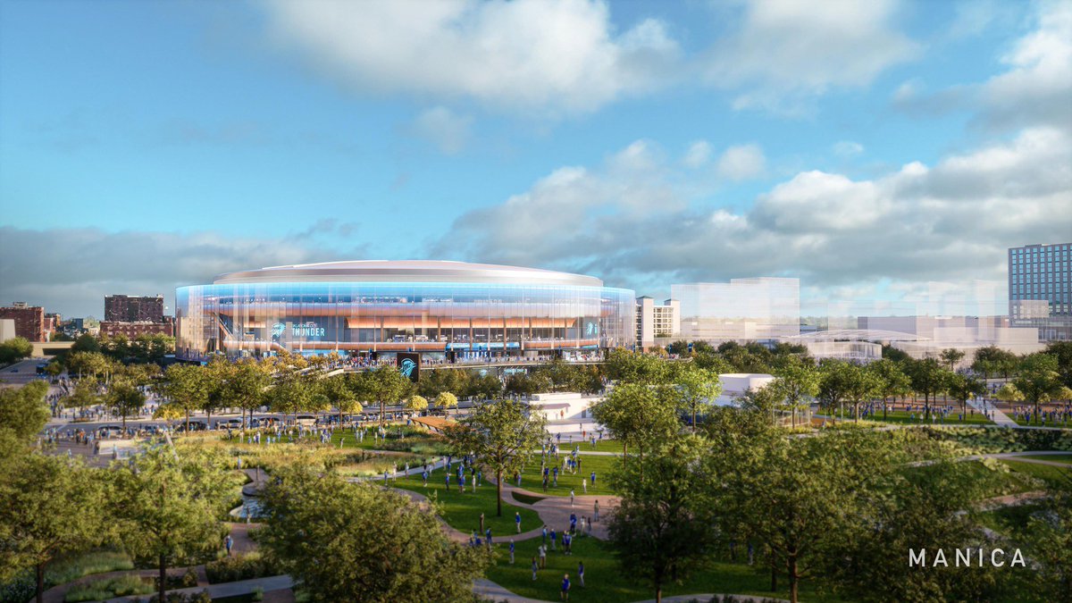 JohnHayesNews's tweet image. ISN’T SHE PRETTY? 🤩 We’re getting a first look at new renderings for what will be the new home of the OKC Thunder in a few years! A majority of Oklahoma City voters backed the project.