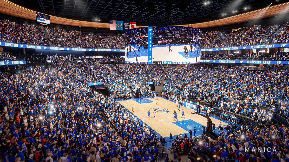 JohnHayesNews's tweet image. ISN’T SHE PRETTY? 🤩 We’re getting a first look at new renderings for what will be the new home of the OKC Thunder in a few years! A majority of Oklahoma City voters backed the project.