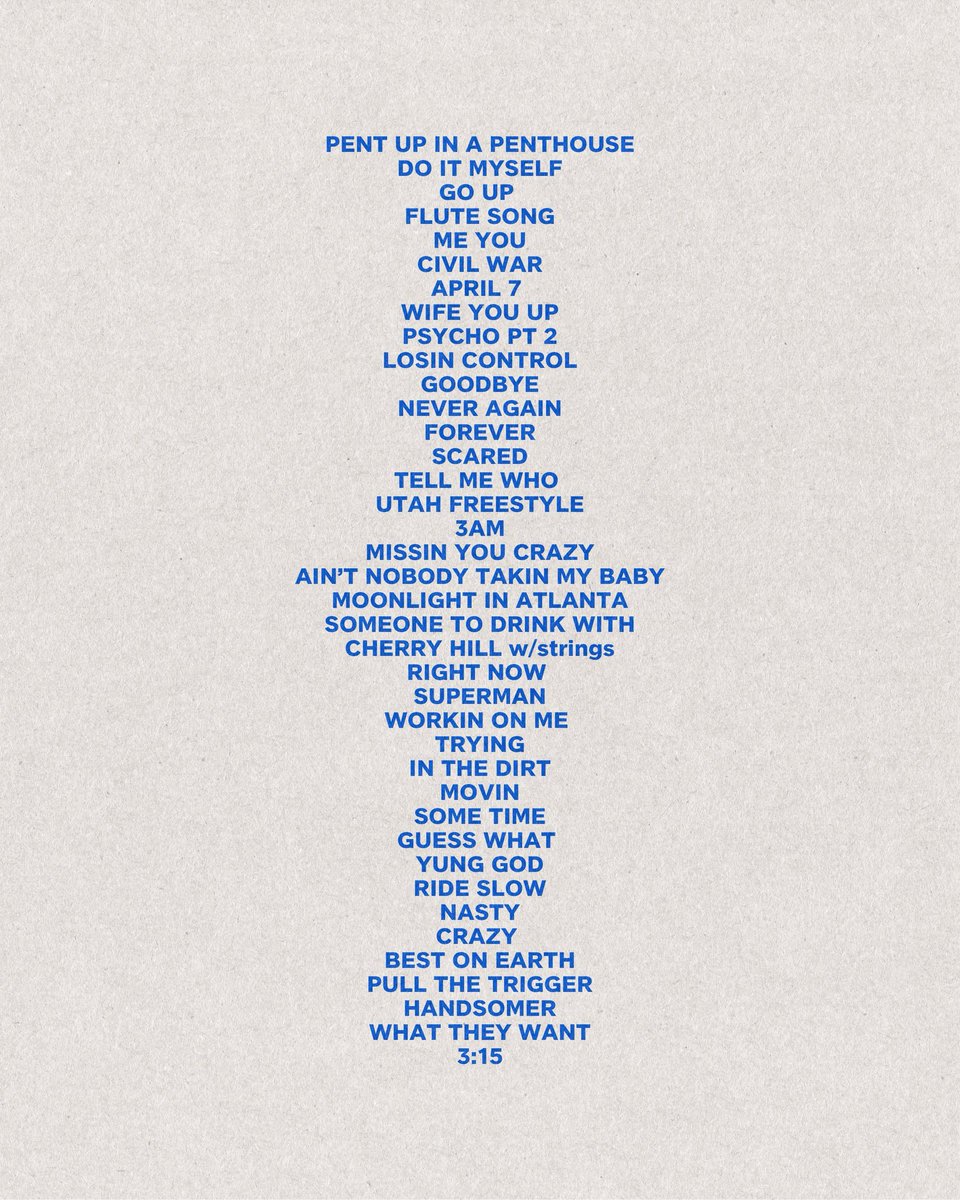 russdiemon's tweet image. this is the setlist (subject to change at a moments notice)
+ Big Sean & Sabrina Claudio are performing
insane show this summer