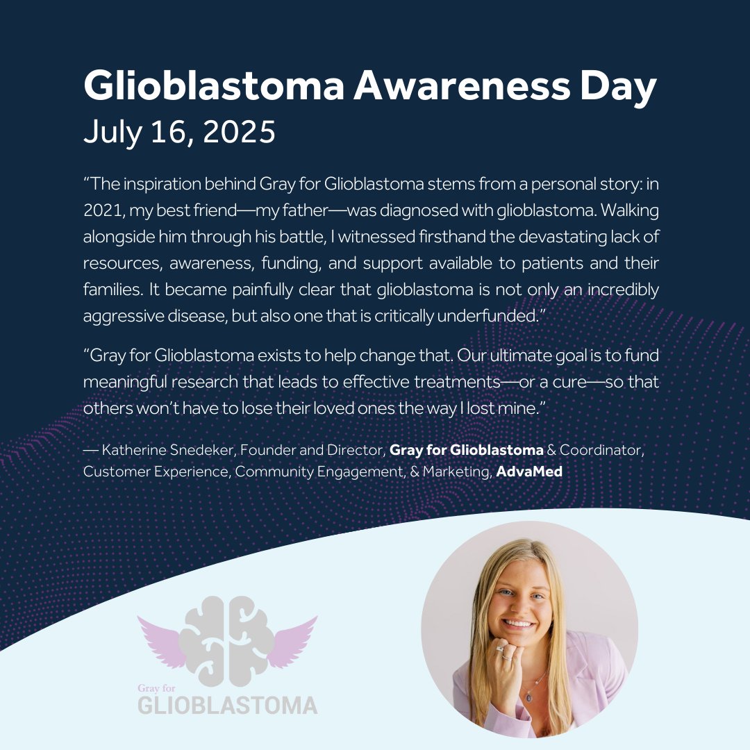 AdvaMed (@advamedupdate) on Twitter photo This #GlioblastomaAwarenessDay, we’re spotlighting <a href="/gray4glio/">Gray for Glioblastoma</a> and its work combatting GBM, a rare and aggressive brain cancer.
Learn more here: hubs.ly/Q03xtKTz0 This #GlioblastomaAwarenessDay, we’re spotlighting <a href="/gray4glio/">Gray for Glioblastoma</a> and its work combatting GBM, a rare and aggressive brain cancer.
Learn more here: hubs.ly/Q03xtKTz0