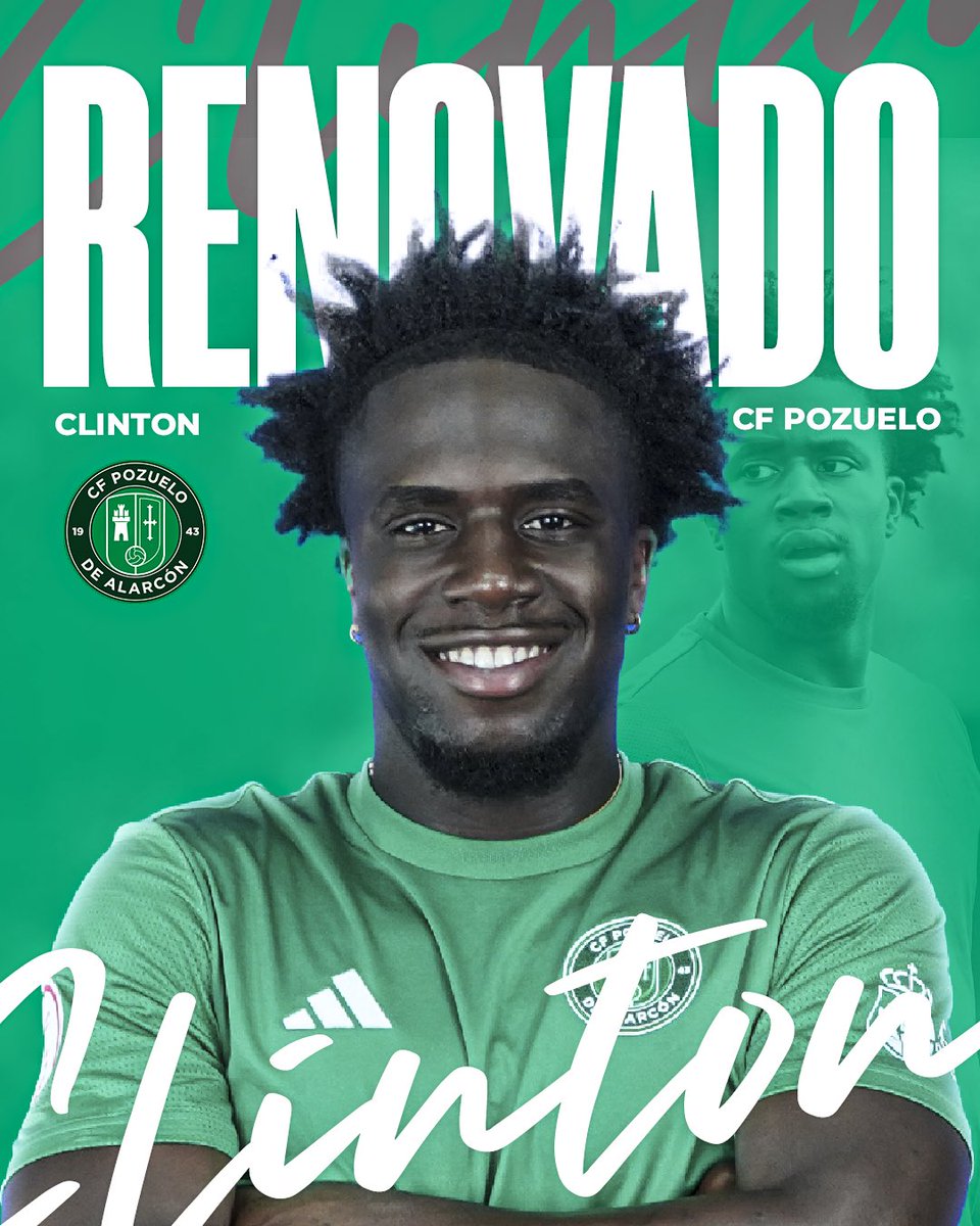 ✍🏼 𝗥𝗘𝗡𝗢𝗩𝗔𝗖𝗜𝗢𝗡 | Clinton sigue un año más en el Valle‼️🛎️

🚀 Uno de nuestros máximos goleadores de la temporada pasada seguirá de verde. Velocidad y desborde en nuestra banda derecha y no parar de intentarlo una vez y otra también💪

¡A por todas, Clinton! 👏

💚🤍
