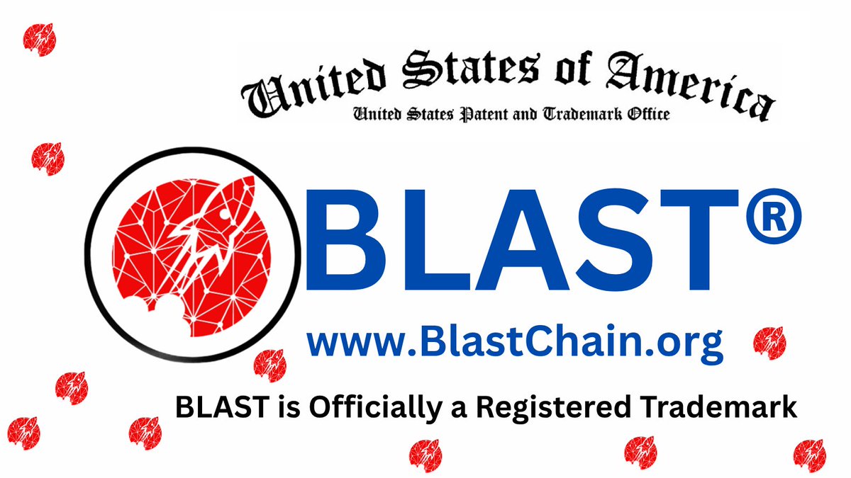 On July 15th, 2025 the United States Patent and Trademark Office (USPTO) issued a Trademark certificate for the BLAST chain to protect the brand name "BLAST" in the Blockchain and Cryptocurrency space. This is the highest level of "Doxx" out there. More to come, so stay tuned.