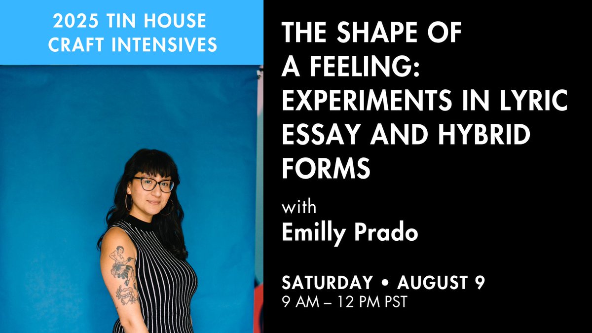 Tin_House's tweet image. This intensive is a springboard for writers feeling stuck or seeking fresh inspiration and new ways of seeing. While we won’t cover every possibility, you’ll walk away with a robust reading list and plenty generative starts to fuel future experiments!
tinhouse.com/product/summer…