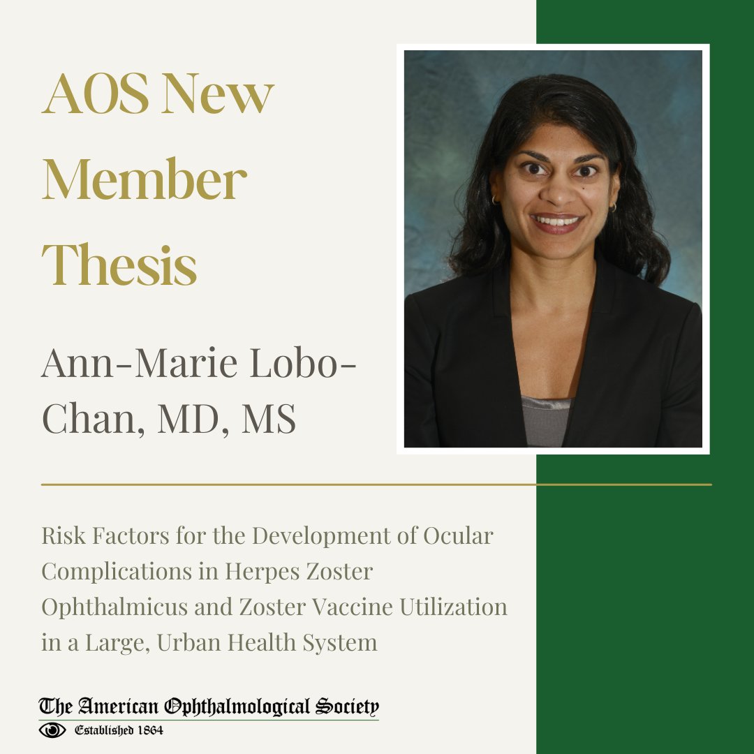 AOS Org (@aostweets) on Twitter photo Please join us in welcoming Dr. Ann-Marie Lobo-Chan, MD, MS <a href="/uicovs/">UIC Ophthalmology</a>, as a new member of the AOS!🎉 See her work published in the American Journal of Ophthalmology in 2024. View here: shorturl.at/Mp5Sg
#Ophthalmology #OcularHealth Please join us in welcoming Dr. Ann-Marie Lobo-Chan, MD, MS <a href="/uicovs/">UIC Ophthalmology</a>, as a new member of the AOS!🎉 See her work published in the American Journal of Ophthalmology in 2024. View here: shorturl.at/Mp5Sg
#Ophthalmology #OcularHealth