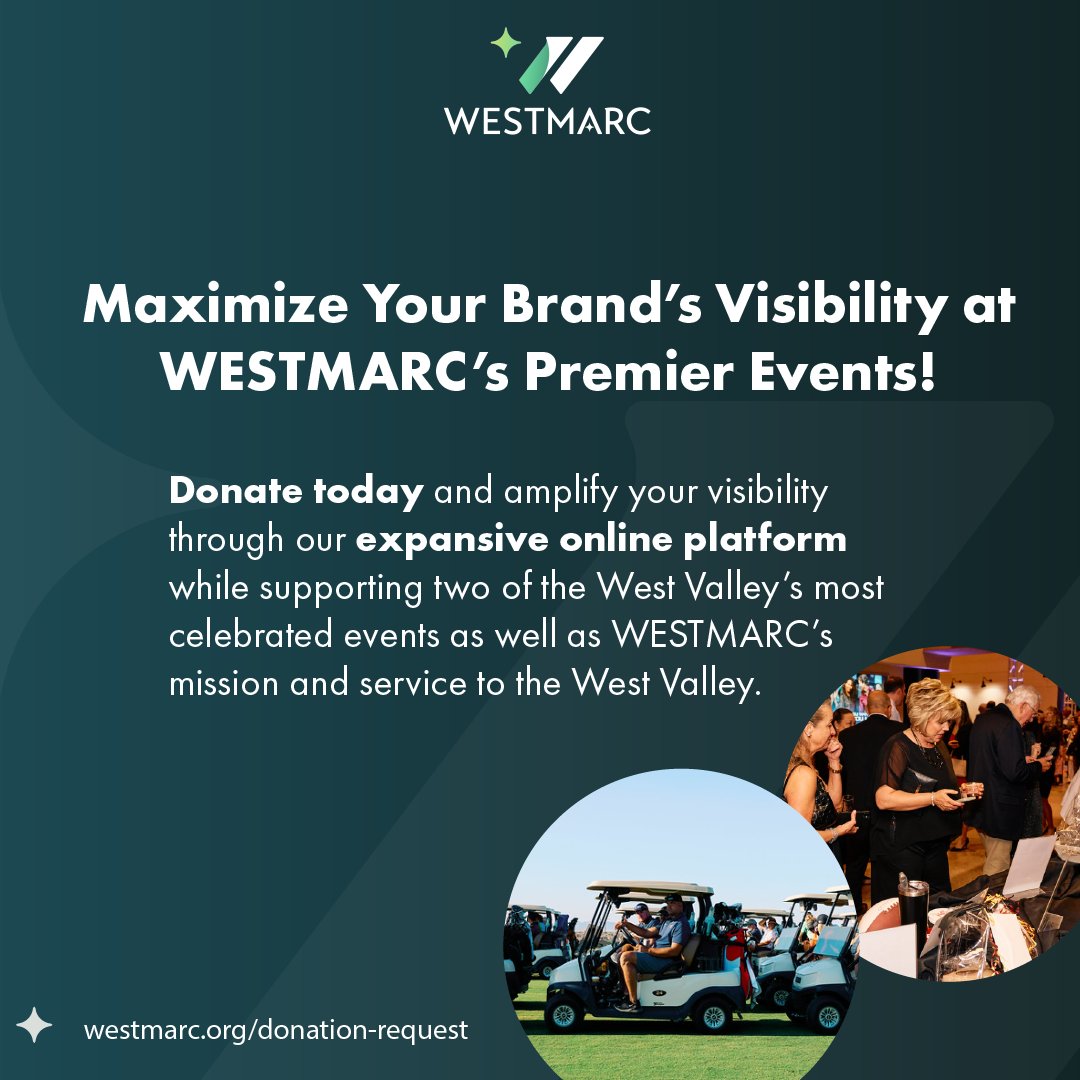WESTMARC (@westmarc) on Twitter photo ✨ Two major West Valley events are just around the corner:
⛳️ Golf Classic – Sept 26
🏅 Best of the West Awards – Oct 23
We're looking for exciting donation items. Get your business in front of 500+ leaders!
🔗 westmarc.org/donation-reque…
📧 Contact: cbeck@westmarc.org ✨ Two major West Valley events are just around the corner:
⛳️ Golf Classic – Sept 26
🏅 Best of the West Awards – Oct 23
We're looking for exciting donation items. Get your business in front of 500+ leaders!
🔗 westmarc.org/donation-reque…
📧 Contact: cbeck@westmarc.org