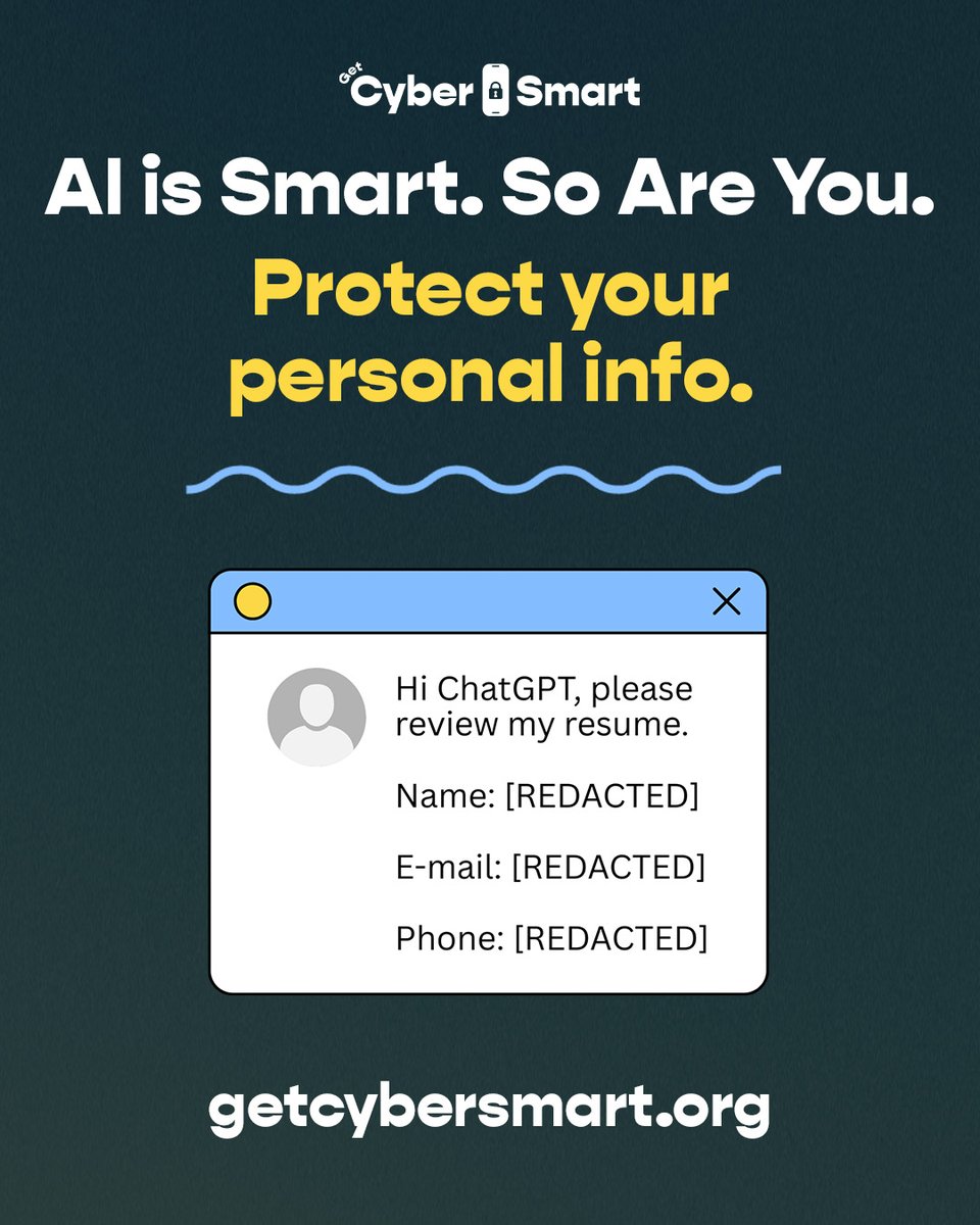 WiCySorg's tweet image. ChatGPT, Gemini, Claude—thank you! This AI Appreciation Day, explore how AI tools can help you and always remember to keep your personal info private. #GetCyberSmart2025