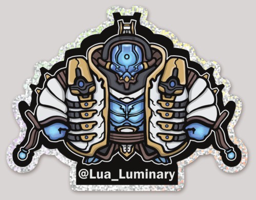 Lua_Luminary's tweet image. I will be giving out a limited number of these stickers at tennocon. If you see me there, feel free to ask for one!