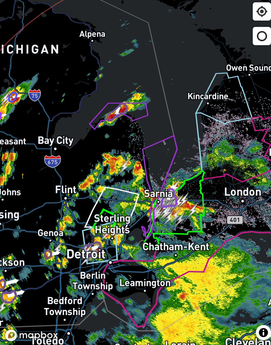 #ONStorm #ONwx We’re keeping a close eye on developing storms this afternoon across Michigan and parts of Deep Southwestern Ontario.

Most of these storms are expected to stay below severe limits, but we can’t completely rule out an isolated severe storm for areas like Windsor,