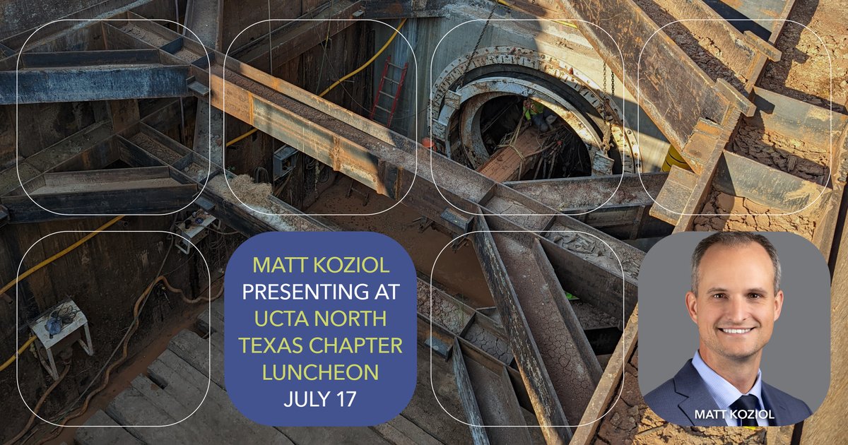 SchnabelEng's tweet image. Catch Matt Koziol, PE of #SchnabelEngineering &amp;amp; Chris Campbell, PE of @BinkleyBarfield at the @northtxacp Luncheon on July 17!

Topic: Designing an 84” water line under a major TX highway interchange.

#UCTA #CivilEngineering #Infrastructure