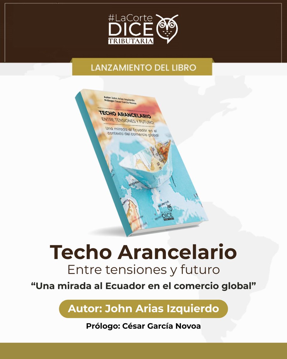 📚 ¡Lanzamiento oficial! 

Próximamente llega el libro “Techo arancelario: entre tensiones y futuro” de <a href="/john_arias_izq/">John Arias Izquierdo</a> , con prólogo de César García Novoa. 

🌍 Una obra pensada para quienes buscan comprender los desafíos del techo arancelario.

🔎 Síguenos y mantente conectado.