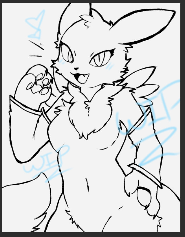 Wanted to share my WIP sketch since I think she looks cute 👉👈