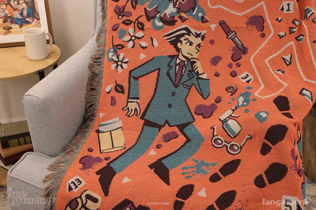 Fangamer's tweet image. A closer look at the Crime Scene throw blanket, part of our newest wave of official Ace Attorney merch.
Available now: fanga.me/r/crime-scene-…