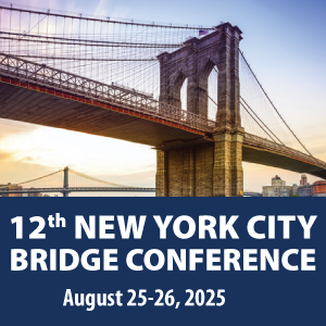 International bridge engineers, designers, researchers &amp; contractors will unite at 12th New York City Bridge Conference, Aug 25–26. Theme-Risk-Based Engineering for Bridge Safety &amp; Preservation. Presentations-100+.
Early Registration Deadline: Mon July 21: eu1.hubs.ly/H0lP9q10