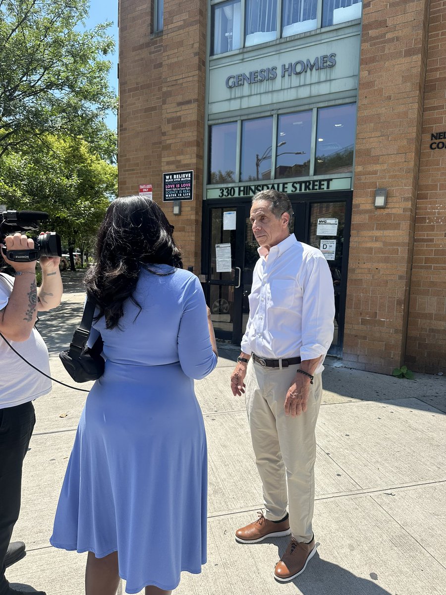andrewcuomo's tweet image. Met with @NY1 in Brooklyn today outside of Genesis Homes, an affordable housing development I opened in 1992 —home to 150 families, half of whom were previously homeless