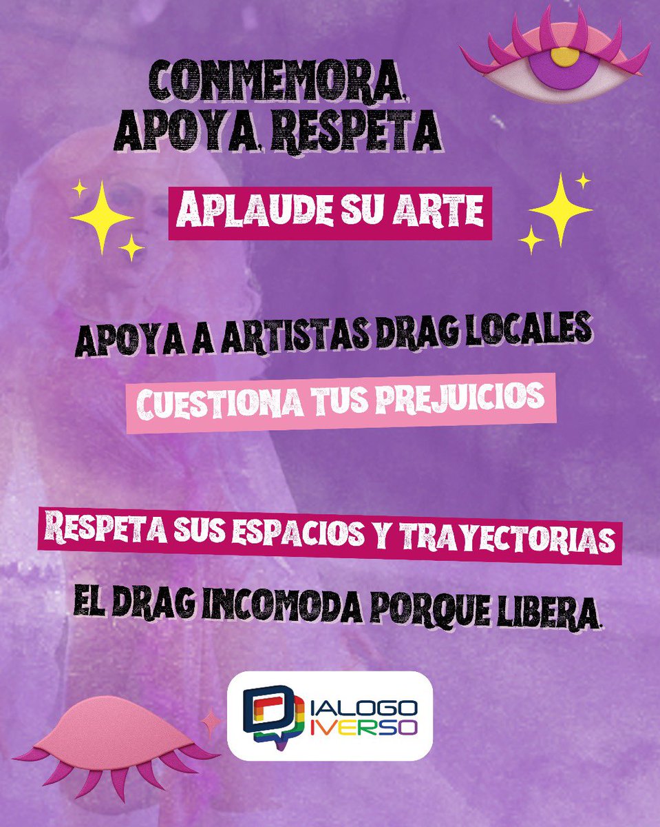 💄 Hoy, 16 de julio, conmemoramos el Día Internacional Drag.
Una fecha para reconocer a quienes, con maquillaje, brillo y actitud, desafían las normas, rompen estereotipos y nos muestran que el género también puede ser una obra de arte.

🎭 Ser drag es ser política, libertad y
