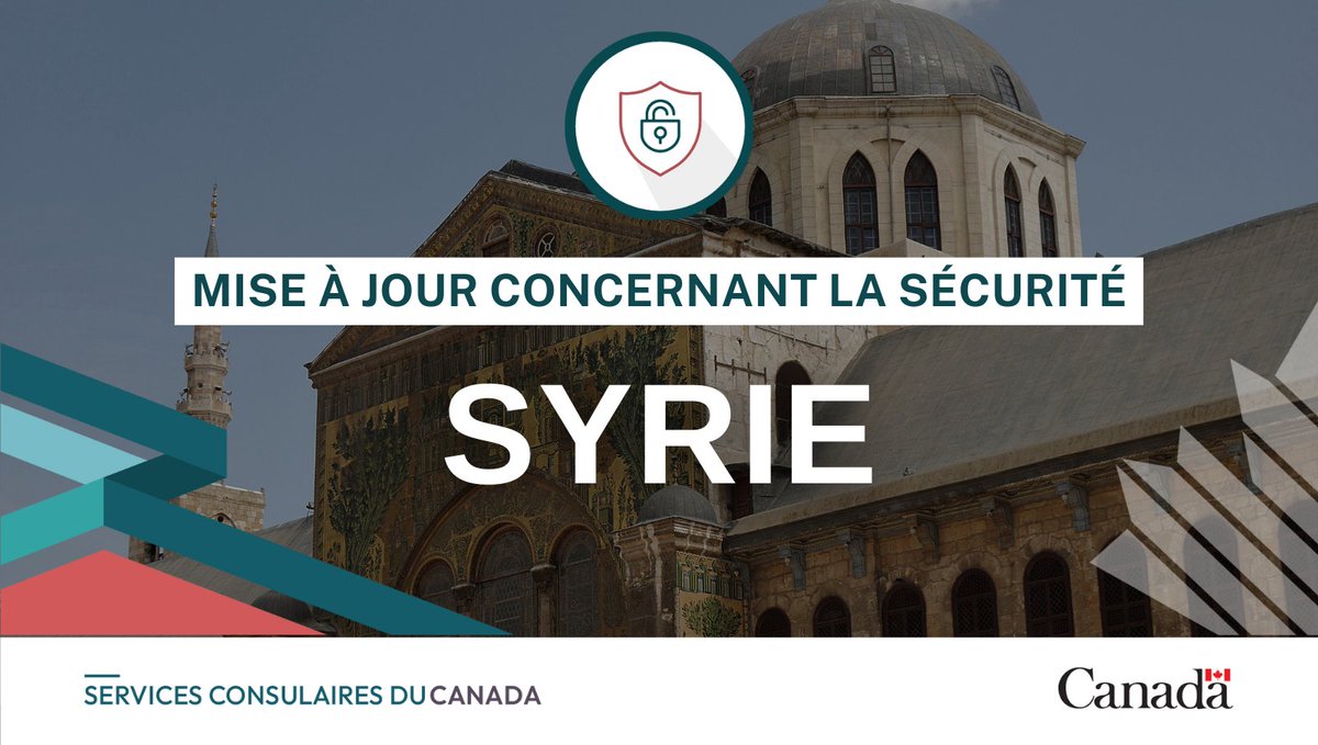 VoyageGdC's tweet image. Nous avons mis à jour la section sur la sécurité de nos conseils aux voyageurs pour la #Syrie. Lisez nos conseils complets : voyage.gc.ca/destinations/s…