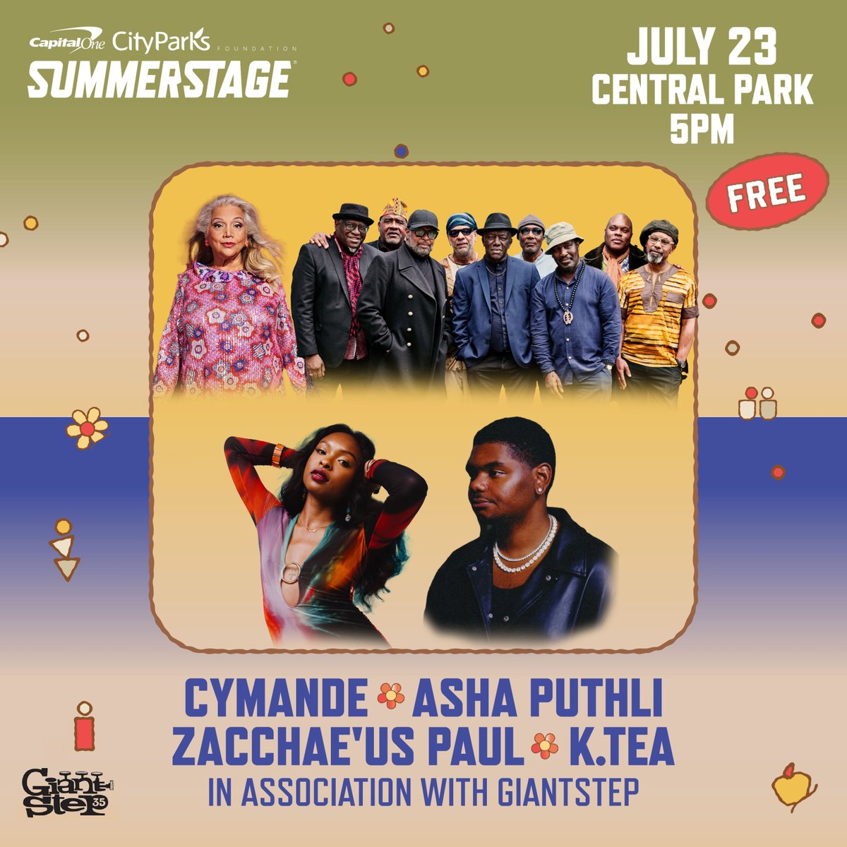 SummerStage's tweet image. Next week at @capitalone @cpfnyc #SummerStage! Get ready to dance at this powerhouse show with performances by @cymandeofficial, Asha Puthli, @whatsgoodzach, and DJ k.tea in association with @giantstep. Doors open at 5PM! cityparksfoundation.org/events/cymande…