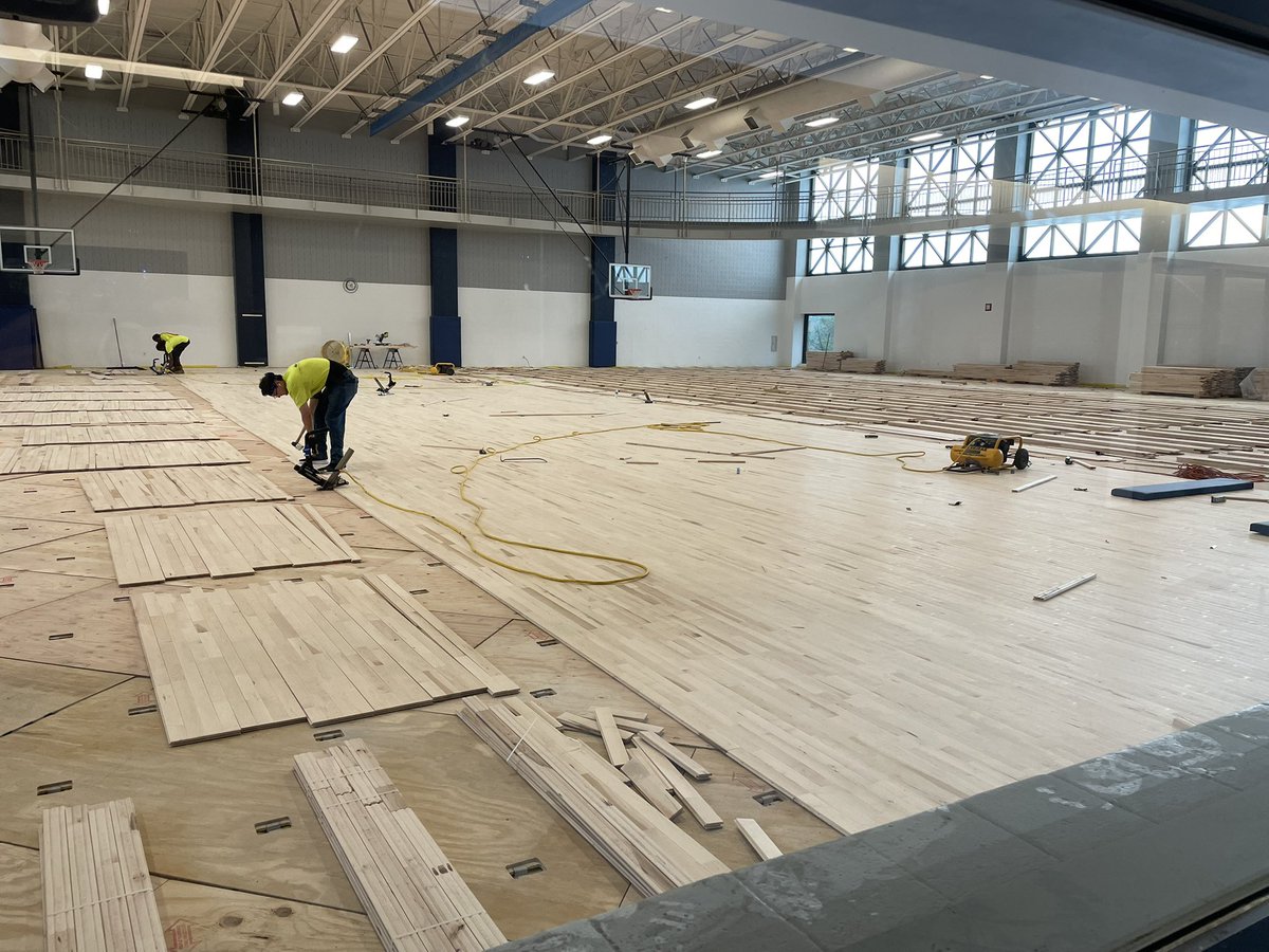 CoachScibelli's tweet image. New basketball floor being placed in the auxiliary gym here at JCU. So much money being invested in new facilities and upgrades. 

Such a great time to be a Blue Streak!

NEW ERA