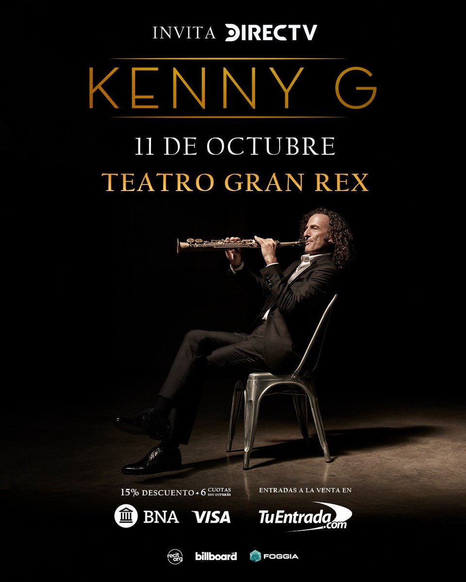 Kenny G tocará en Argentina el 11 de octubre en el Teatro Gran Rex.