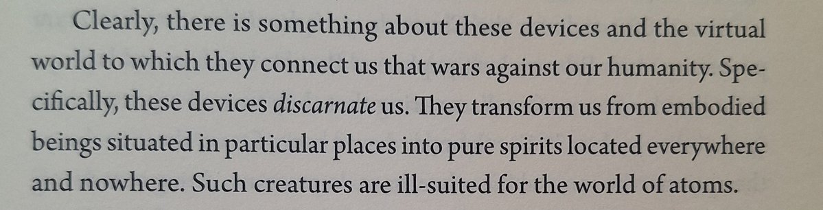 ashley_lande's tweet image. The irony of posting this on Twitter is not lost upon me, but I couldn't help sharing such an elegantly written and ontologically terrifying insight from @hemingquay 's new book, "The Transhumanist Temptation"