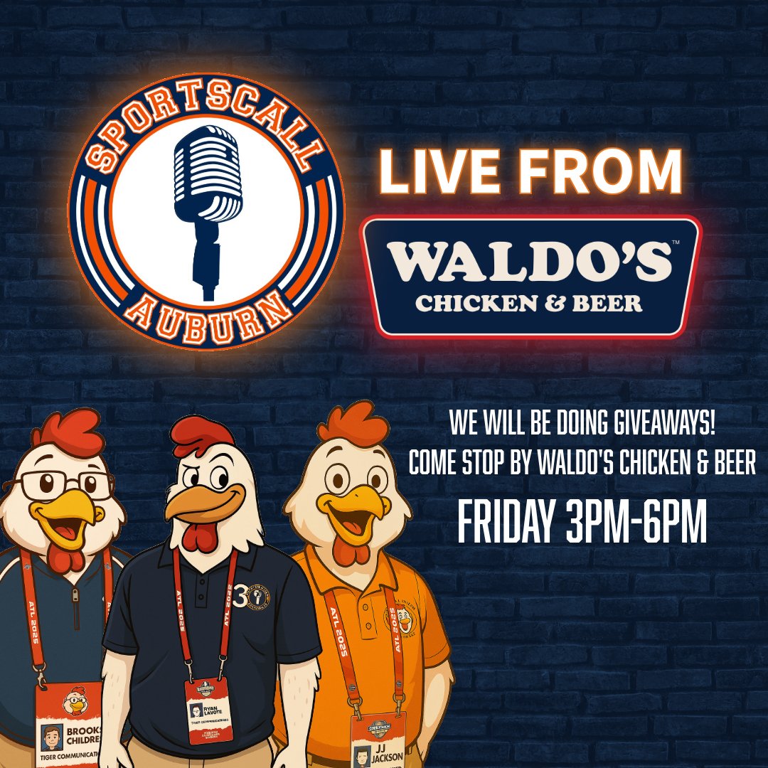 This Friday the show is out of the coop! We will be live from Waldo's Chicken &amp; Beer from 3 PM - 6 PM CST! We will be giving away gift cards from our sponsors and some Tiger Communications merch! So come stop by for #SportsCallAU and some great food!