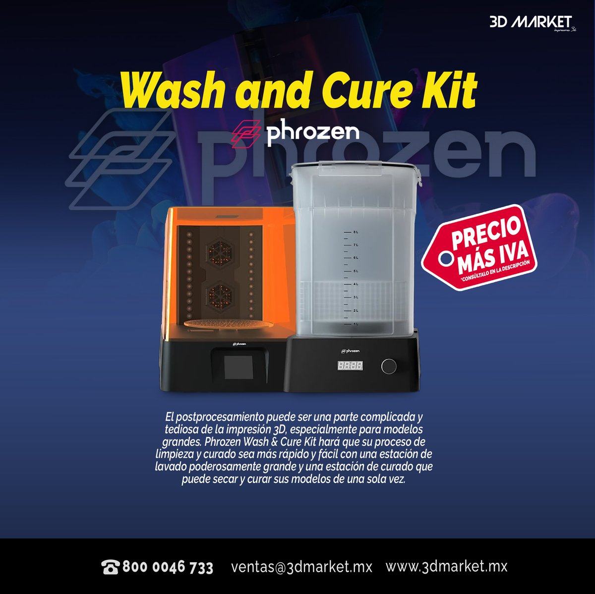 3DMarketMx's tweet image. 💡 ¿Modelos grandes? ¡Postprocesarlos ya no será un problema! 🤩
Con el Phrozen Wash &amp;amp; Cure Kit, limpia y cura en un solo flujo, sin complicaciones.
🧼⚡ Ahorra tiempo y mejora resultados. 🚀

🌐 3dmarket.mx/p/wash-and-cur…

#Washandcurekit #Phrozen #Curekit #Postprocesado #resina