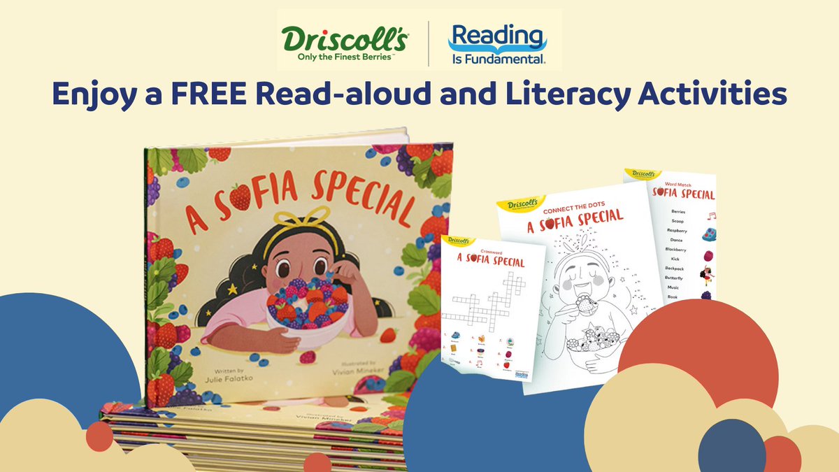 RIFWEB's tweet image. #RIF & @driscollsberry have partnered to make reading extra fun! Visit #ReadingSummerCamp today & see how a story makes any moment a little sweeter. Watch a free #readaloud of "A Sofia Special," available on #Amazon. Find sweet activities for the book at RIF.org/Summer.