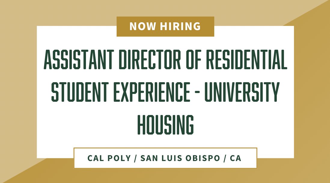 #NowHiring Assistant Director of Residential Student Experience - University Housing. To see the full position description, click here: bit.ly/4l0gll9