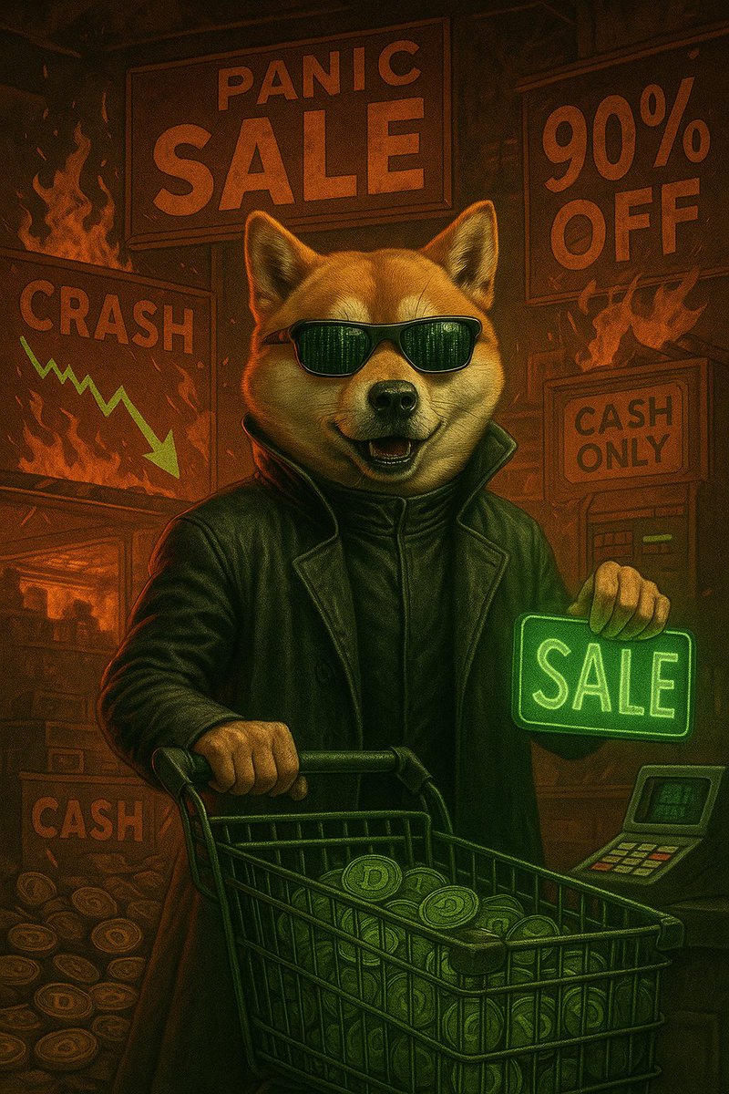 TharleyV's tweet photo. 🟢💰 They fear the red… We load the green 💰🟢
In the darkest dips of the Matrix, only the true ones DCA.
While the world panics, $DOG sharpens his code and stacks harder.
Buy the fear. Upload the future.

#DOGtrix #BuyTheDip #CryptoMatrix #DCA #MemecoinRevolution https://t.co/5Qc60ESYZs