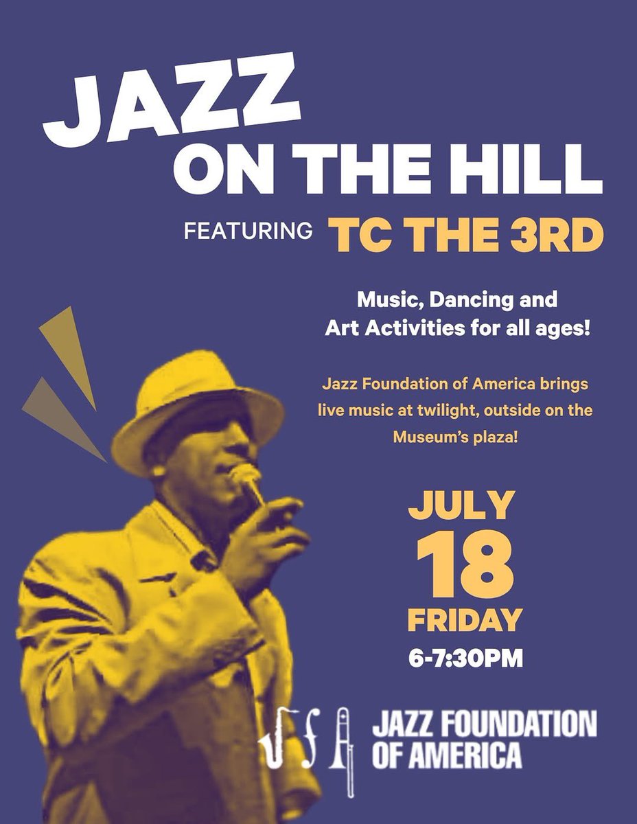 West Harlem Development Corporation (@westharlemdc) on Twitter photo #Repost <a href="/sugarhillmuseum/">Sugar Hill Children's Museum of Art & Storytelling</a>
This Friday, FREE concert outside on the museumās plaza! We are thrilled to partner with Jazz Foundation of America to host TC the 3rd and his jazz ensemble for music, dancing & art activities. 6pm-7:30. Donāt miss it!
#jazzonthehill #harlem #Repost <a href="/sugarhillmuseum/">Sugar Hill Children's Museum of Art & Storytelling</a>
This Friday, FREE concert outside on the museumās plaza! We are thrilled to partner with Jazz Foundation of America to host TC the 3rd and his jazz ensemble for music, dancing & art activities. 6pm-7:30. Donāt miss it!
#jazzonthehill #harlem