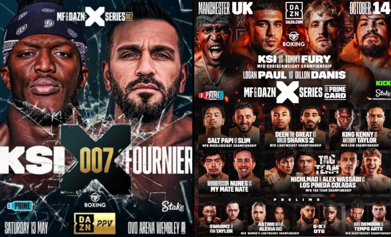 JK_Boxing's tweet image. ‼️| What’s better for Misfits Boxing posters and the overall theme of the card.
1️⃣: The X series with the X logo.
OR
2️⃣: Movie/Fiction designs : Scar Face and Game of Thrones.
