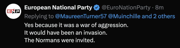 Maureen Turner (@maureenturner57) on Twitter photo The Nazis would have been invading Britain, but
the British were invited to occupy Ireland, and
Israel were invited to occupy Palestine
Gents & ladies, I give you the British
<a href="/EuroNationParty/">European National Party</a> The Nazis would have been invading Britain, but
the British were invited to occupy Ireland, and
Israel were invited to occupy Palestine
Gents & ladies, I give you the British
<a href="/EuroNationParty/">European National Party</a>