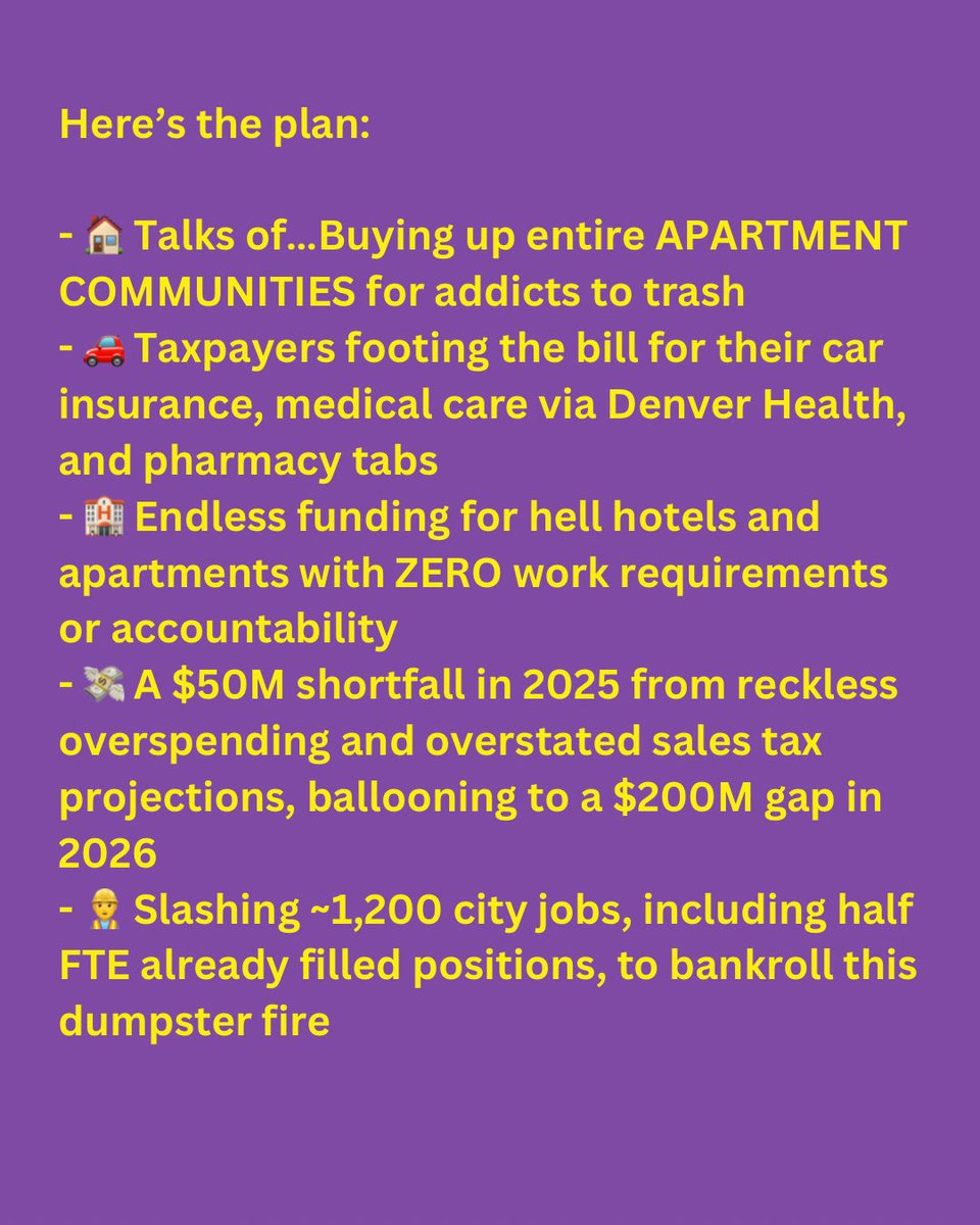 Do Better Denver (@dobetterdnvr) on Twitter photo šØ LEAKED: Denver Mayor <a href="/MikeJohnstonCO/">Mike Johnston</a>ās 2026 Plan EXPOSED! šØ
Sources close to Mayor Johnston are spilling the tea on his alleged $150M budget hike to enable drug-addicted vagrants (aka āhouseless peopleā).
Hereās the plan:
- š Talks ofā¦Buying up entire apartment šØ LEAKED: Denver Mayor <a href="/MikeJohnstonCO/">Mike Johnston</a>ās 2026 Plan EXPOSED! šØ
Sources close to Mayor Johnston are spilling the tea on his alleged $150M budget hike to enable drug-addicted vagrants (aka āhouseless peopleā).
Hereās the plan:
- š Talks ofā¦Buying up entire apartment
