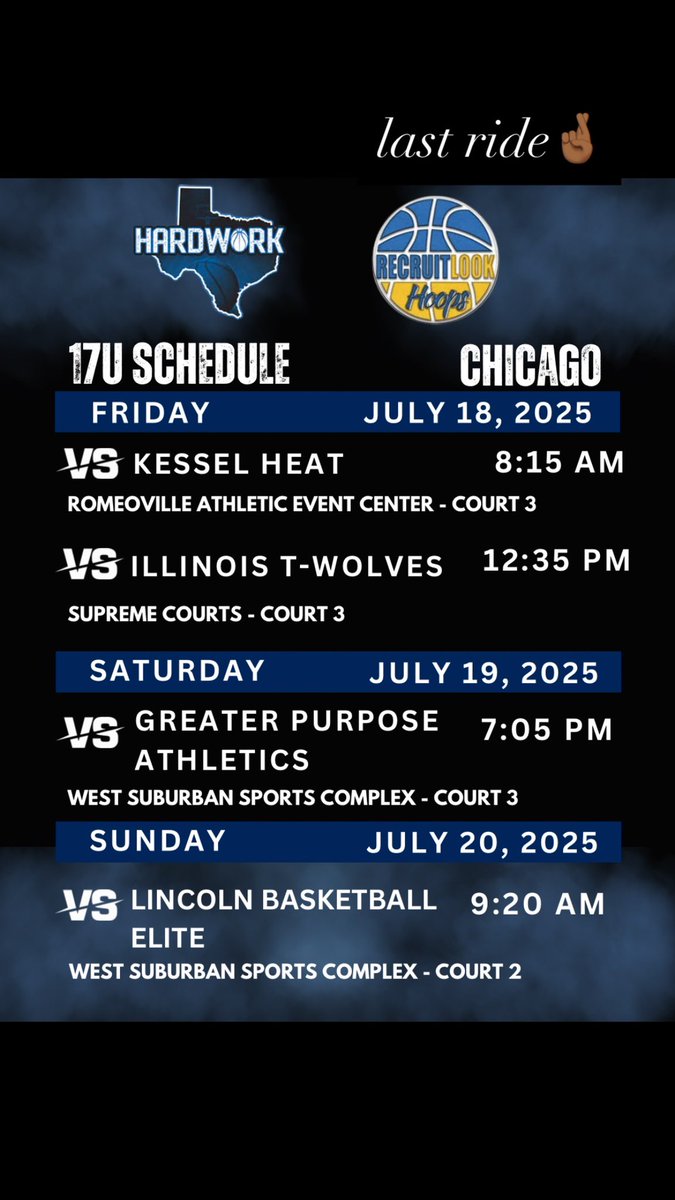 Gerald O’Neal (@certified_g_d_o) on Twitter photo 🚨🚨Last aau ride with my guys COLLEGE COACHES come check us out as we compete in Chicago <a href="/JudsonHoops1/">Judson HS Basketball</a> <a href="/Coach_OG_/">Omar Gonzalez</a> <a href="/CoachWallace30/">Joel “J” Wallace</a> <a href="/nashcrawfordHPU/">Nash Crawford</a> <a href="/CoachAG1181/">Adam Gonzales</a> <a href="/JacksonSGarner/">Jackson Garner</a> <a href="/james_wallace5/">James Wallace</a> <a href="/theoneeyedscout/">The One Eyed Scout</a> <a href="/ETHOOPS75605/">D.R. White</a>
<a href="/dontemathis_/">Donte Mathis</a> <a href="/txhardwork/">Texas Hardwork</a> <a href="/TexasHoopsGASO/">TexasHoops/GASO 🔗</a> 🚨🚨Last aau ride with my guys COLLEGE COACHES come check us out as we compete in Chicago <a href="/JudsonHoops1/">Judson HS Basketball</a> <a href="/Coach_OG_/">Omar Gonzalez</a> <a href="/CoachWallace30/">Joel “J” Wallace</a> <a href="/nashcrawfordHPU/">Nash Crawford</a> <a href="/CoachAG1181/">Adam Gonzales</a> <a href="/JacksonSGarner/">Jackson Garner</a> <a href="/james_wallace5/">James Wallace</a> <a href="/theoneeyedscout/">The One Eyed Scout</a> <a href="/ETHOOPS75605/">D.R. White</a>
<a href="/dontemathis_/">Donte Mathis</a> <a href="/txhardwork/">Texas Hardwork</a> <a href="/TexasHoopsGASO/">TexasHoops/GASO 🔗</a>