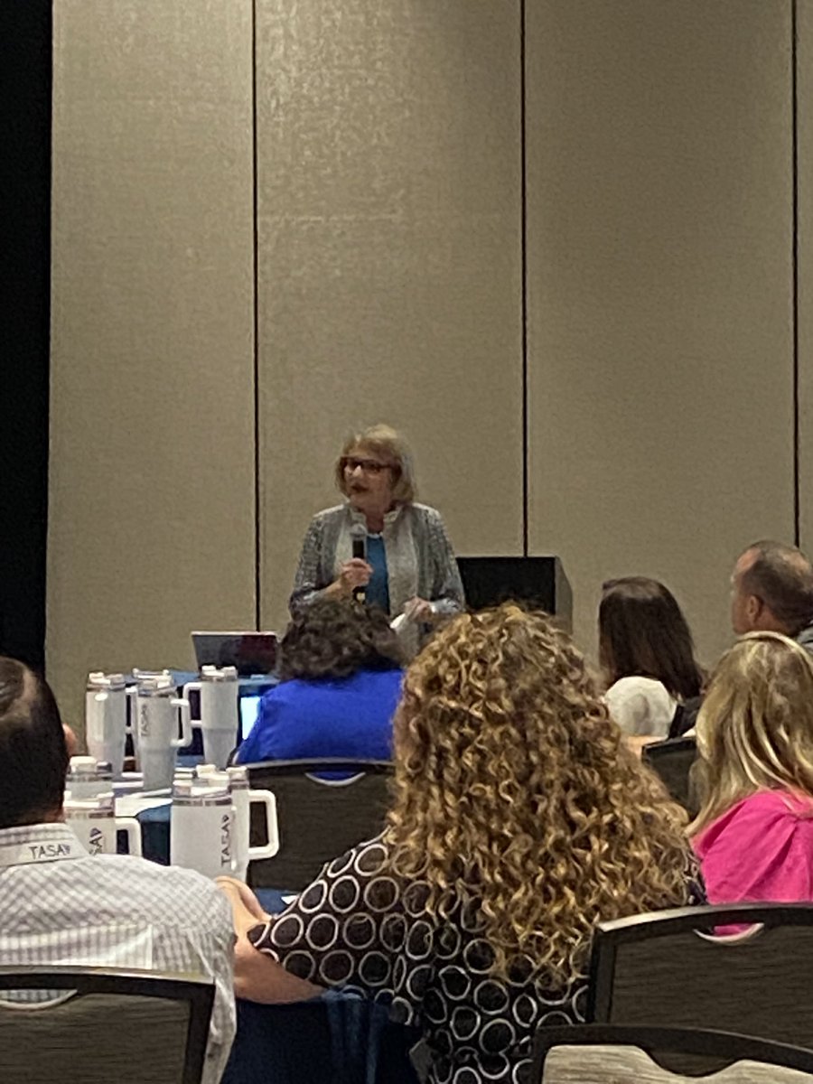 JDbekind247's tweet image. “NOBODY keeps us from doing what’s best and right for kids—except ourselves.”

Great message from Cathy Bryce, retired superintendent, Highland Park ISD. @tasanet #TXPVI #TXELI #TXAPL