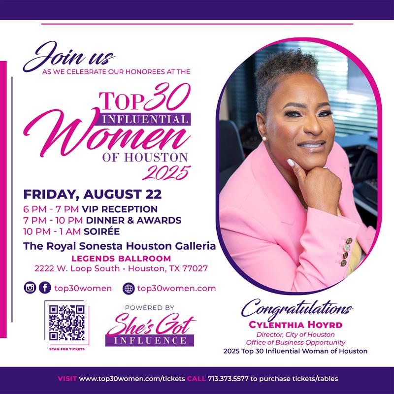 We are beyond proud to share that our very own Director, Cylenthia Hoyrd, has been recognized as one of Houston’s top 30 Influential Women! Please join us in congratulating Cylenthia Hoyrd on this well-deserved recognition!  #Top30Women #Top30Hou