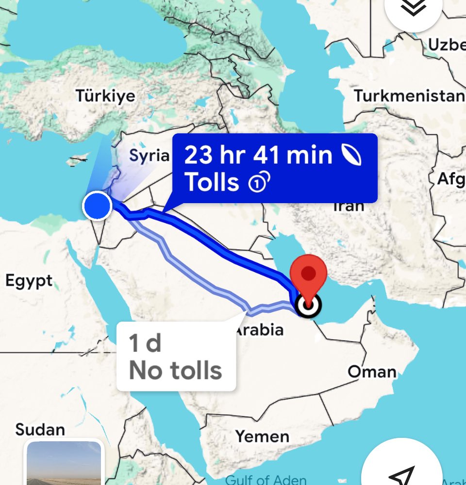 thetechbrother's tweet image. you can drive over a day without ever leaving Israel