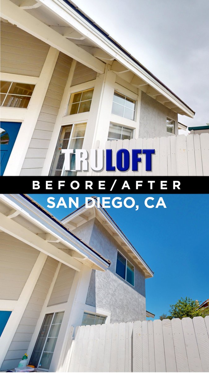TruPlans's tweet image. Vaulted ceilings making a bedroom addition tricky? This home got a roof extension! Now there&apos;s a full-height second-story bedroom above the living room! 🏡⬆️
#HighCeilingConversion #RoofExtension #LoftAddition #NewBedroom #BeforeAndAfter #CaliforniaHomes #HomeRenovation