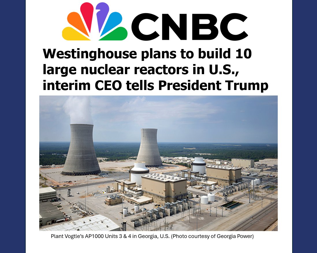 WECNuclear's tweet image. CNBC wrote about the plans we delivered to @POTUS @DonaldTrump yesterday at the Energy Summit and Expo in Pittsburgh. Read the @CNBC story: cnbc.com/2025/07/15/wes…