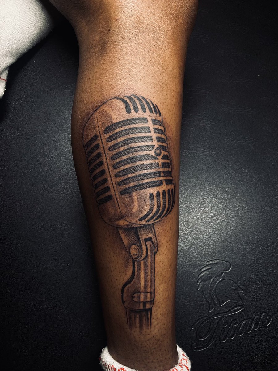 3D TATTOO, old school microphone 🎙️ 
Ghost yama Ghost 🔥🔥✅