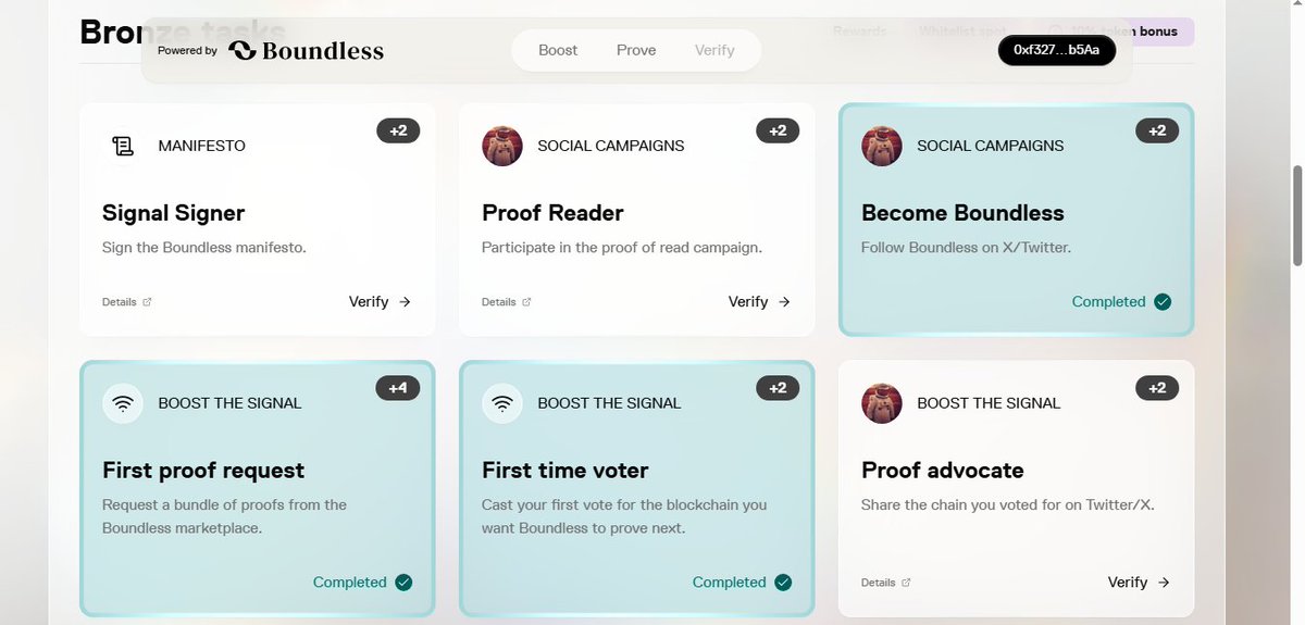 yo team <a href="/boundless_xyz/">Boundless</a>, please fix twitter tasks verifying issue. i voted and shared the tweet but couldn't verify, also Proof Reader task says rate limit reached or fail to fetch, please help.

if you(<a href="/boundless_xyz/">Boundless</a>) respond to this, means you care for the community. lets see.🧐