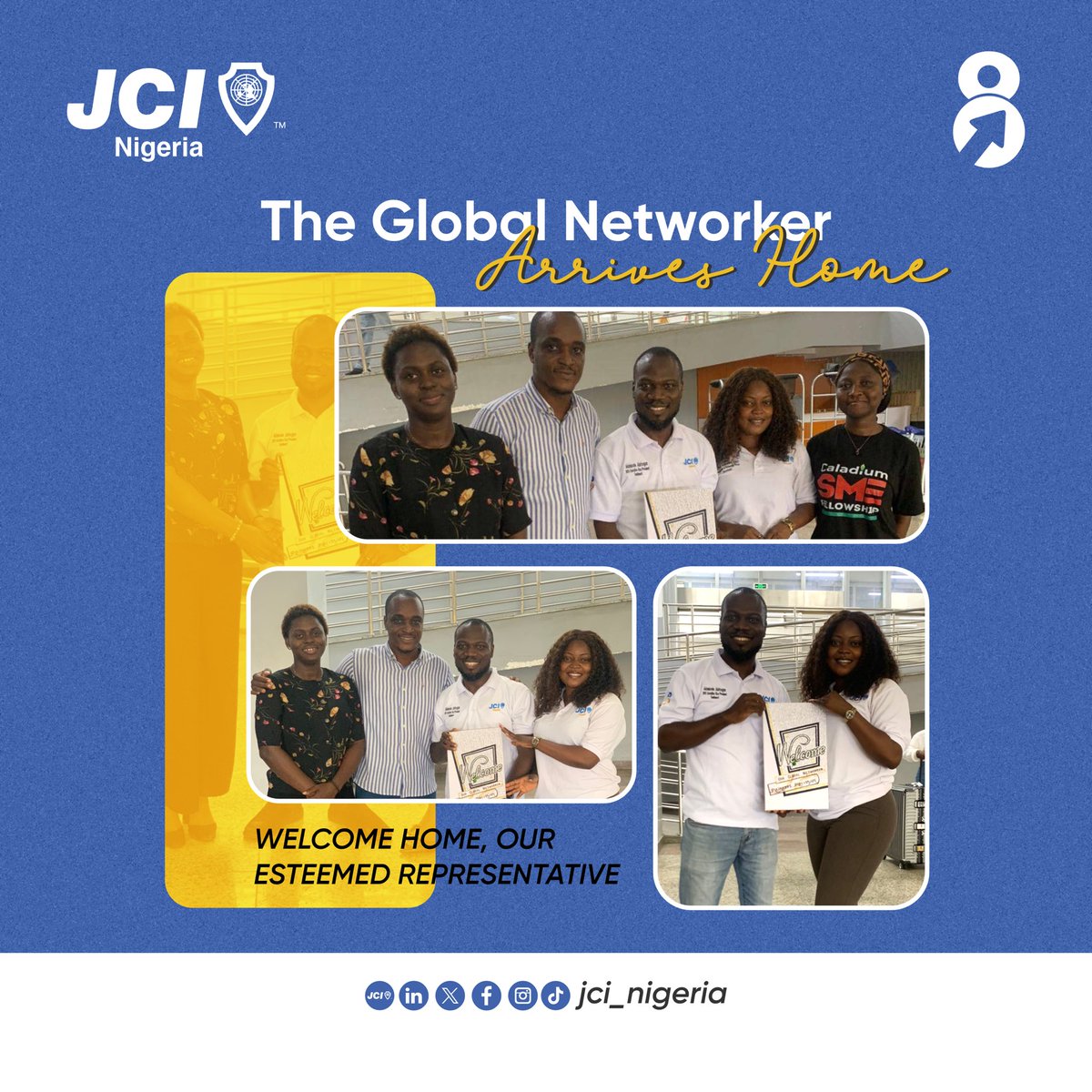 Earlier today, we proudly welcomed home our very own Akinbode Abitogun, Executive Vice President (Southwest) and freshly minted Global Networker, following his impactful journey at the 2025 JCI Academy in Saitama, Japan.

Welcome back, EVP Akinbode.🌟

#ELV8
#JCINigeria