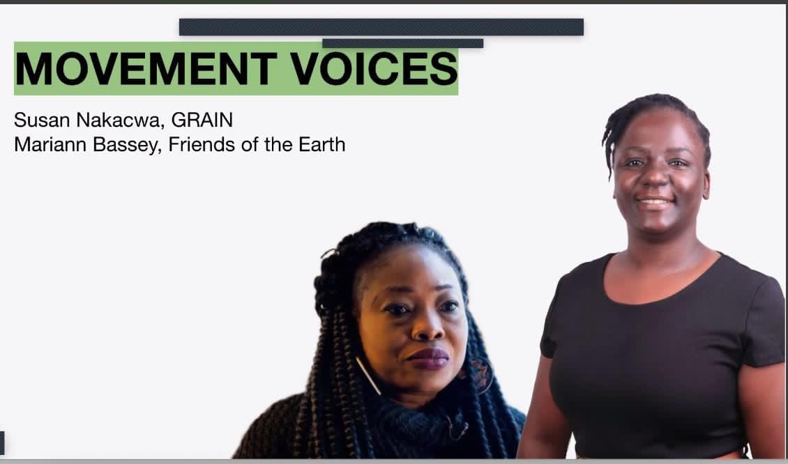 With my sister Susan Nakacwa of GRAIN, speaking truth to power: Criminalising seed saving &amp; exchange is an attack on farmers, food sovereignty &amp; our future. Seeds are life. Seeds are freedom. We won’t be silent! ✊🌱
