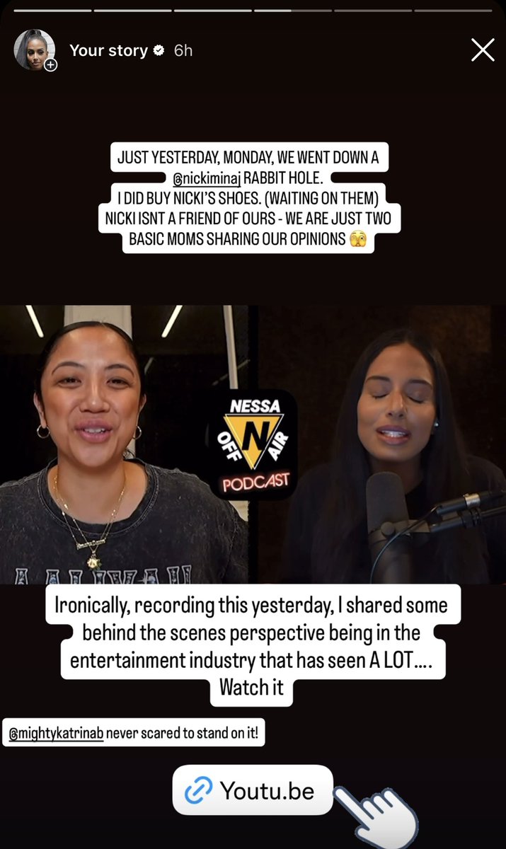 nessnitty's tweet image. Literally on Monday, Katrina and I went on our tangent @NICKIMINAJ ‘s greatness (not the first time we said this) then as I was unboxing stuff, the shoes popped up! Anyways good ep-here’s the visual youtu.be/qt0c9wZR1jQ?si…
Or listen anywhere you get podcasts