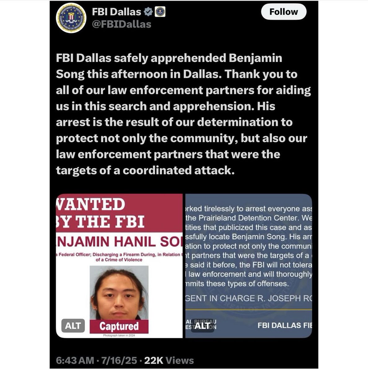 💥Hank💥 (@hankishtwitzone) on Twitter photo Great news Benjamin Song got captured! Hope Benjamin Song never sees light of day again!! No doubt Song is about to sing a very different tune from now on! Great news Benjamin Song got captured! Hope Benjamin Song never sees light of day again!! No doubt Song is about to sing a very different tune from now on!